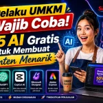 lima rekomendasi platform AI gratis yang siap mengubah konten digital UMKM menjadi jauh lebih profesional untuk memikat konsumen. (SUARAMUSI.ID/RICKI)