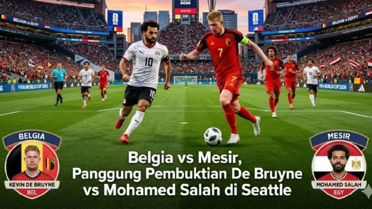 Laga pembuka Grup G yang mempertemukan Tim Nasional Belgia kontra Mesir ini diprediksi akan menjadi panggung pertempuran taktis yang sengit sekaligus menghibur, mengingat kedua tim diperkuat oleh deretan bintang papan atas dunia. (SUARAMUSI.ID)