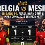 Belgia gagal menang! Mesir curi poin penting di Seattle. Skor 1-1 membuat persaingan Grup G Piala Dunia 2026 semakin panas