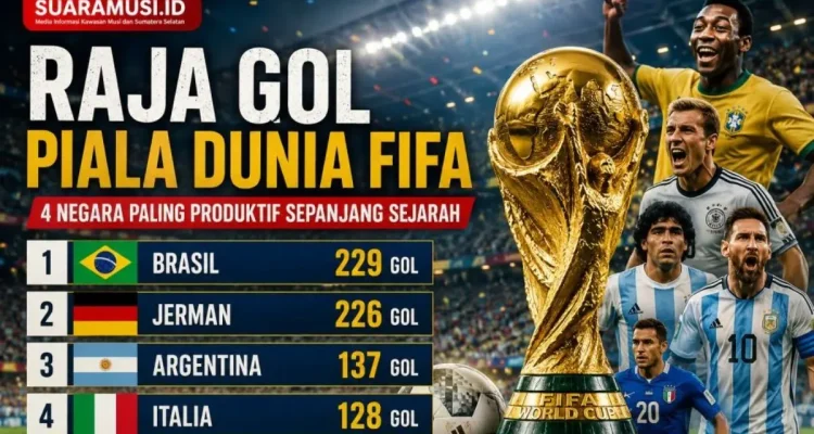 Sejak kompetisi sepak bola sejagat ini digulirkan pertama kali pada kurun 1930, produktivitas gol kerap menjadi indikator utama kehebatan serta karakter menyerang suatu negara. (SUARAMUSI.ID)