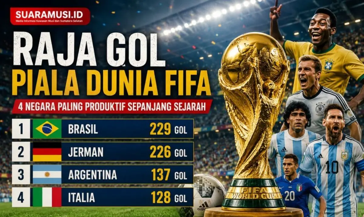 Sejak kompetisi sepak bola sejagat ini digulirkan pertama kali pada kurun 1930, produktivitas gol kerap menjadi indikator utama kehebatan serta karakter menyerang suatu negara. (SUARAMUSI.ID)