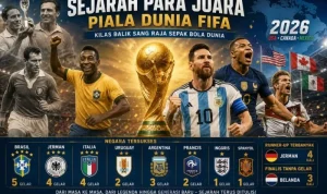 Sejak Piala Dunia pertama kali digulirkan pada tahun 1930 di Uruguay, hanya ada segelintir negara yang mampu membawa pulang trofi emas ikonik ini ke negaranya masing-masing. (SUARAMUSI.ID) Sejak Piala Dunia pertama kali digulirkan pada tahun 1930 di Uruguay, hanya ada segelintir negara yang mampu membawa pulang trofi emas ikonik ini ke negaranya masing-masing. (SUARAMUSI.ID)